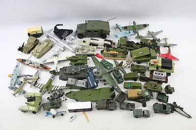 Military Diecast Job Lot Inc Dinky Matchbox Corgi Tanks Planes Trucks Jeep Ships • £18