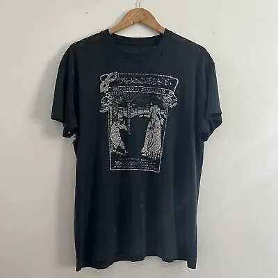 Vintage 70s 80s Paper Thin Distressed Trashed Black T Shirt Size Large • $349.95