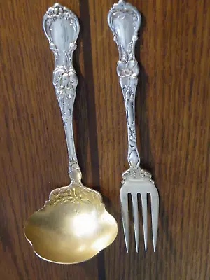 DIFFERENT DESIGNS - Vintage 1835 R Wallace A1 Ladle + Fork Floral Silverplate • $19.44