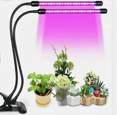 £11.98 • Buy 2 Head LED Plants Grow Light For Indoor UV Veg Growing Lamp USB Full Spectrum