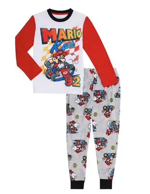 Mario Kart  Boys Pajamas NWT Size 4/5 6/7 8 10/12 Long Sleeves Jersey & Fleece • $15.99