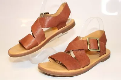 Kork-Ease Nara Womens 9 M Brown Leather Slingback Sandals Flats Shoes K46106 • $15.50