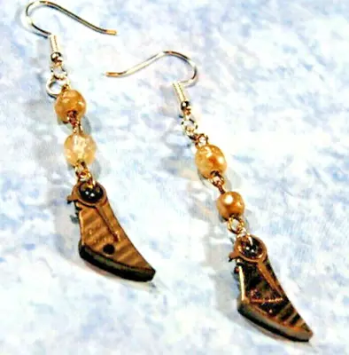 Earrings Jewelry / Vintage Watch Parts + Beads / Upcycled Steampunk Fashion • $12.95