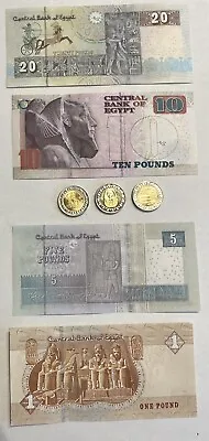 Egyptian Coins / Money Collection/ Treasure 5- Brand New Banknotes And Coins • £6