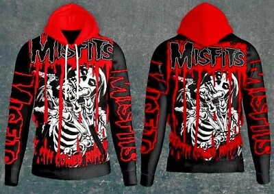 Misfits Skull Rock Band Hoodie Pullover Allover Breathable Hooded USA Size M-5XL • $26.99