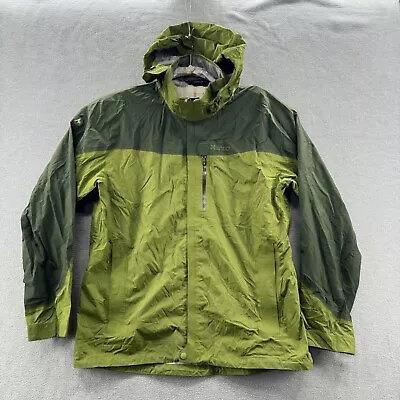 Marmot Membrain Mens Size XL Green Waterproof Hooded Shell Rain Jacket • $34.88