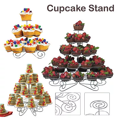 3/4/5 Tier Cupcake Stand Display For Wedding Birthday Dessert Table Holder Decor • £12.41