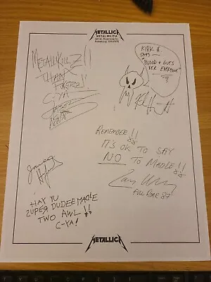 Metallica Photocopy Of Old Fan Club Autographed Print • $2.99