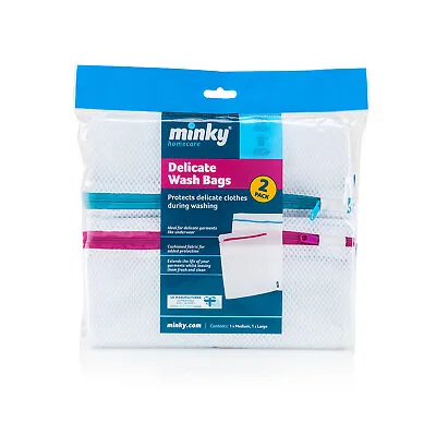 Minky Delicate Clothes Washing Laundry Mesh Bag 2 Pack • £6.99