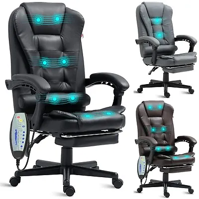 £89.99 • Buy Massage Computer Office Desk Gaming Chair Executive Swivel Recliner W/Footrest