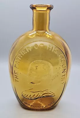 Vintage Wheaton Amber Washington Father Of The Country Bottle. New Jersey. • $12.95