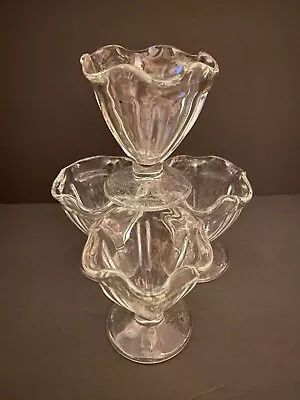 Vtg Mexico Tulip Glass Ice Cream Sundae Dish. Set Of 4. • $19.99