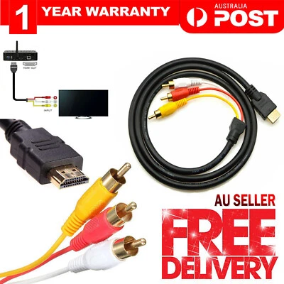 HDMI To Composite 3RCA AV S-Video R/L Audio Vdieo Converter & RCA/S-Video Cable • $10.99