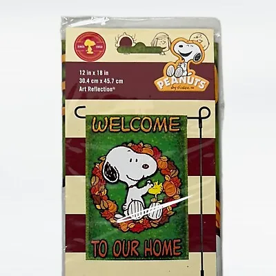 Peanuts Gang Snoopy Welcome To Our Home Fall Garden Yard Flag Banner 12x18 New • $18