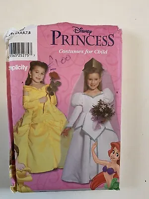 Simplicity 9902 Disney Princess Child’s Belle Ariel Costume Dress Wedding UNCUT • £3.99