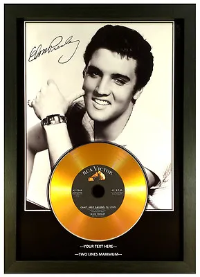 ELVIS PRESLEY *ADD YOUR PERSONAL MESSAGE* SIGNED GOLD CD DISC MEMORABILIA  Mk1 • $22.73