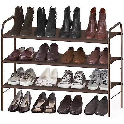 Simple Houseware 3-Tier Shoe Rack Storage Organizer Bronze • $22.09