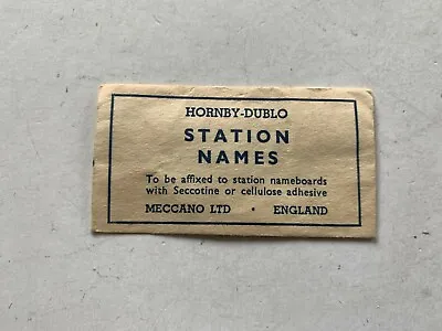 Hornby Dublo Oo Gauge - Station Names • £3.50