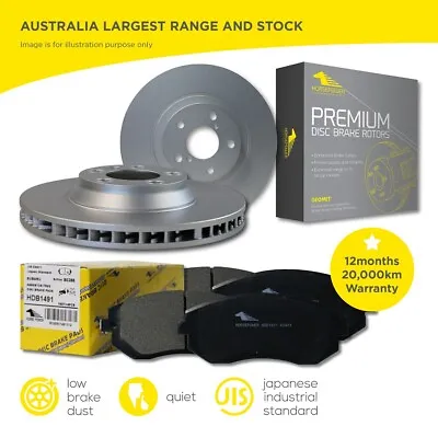 Front Brake Pads And Disc Rotors For Holden COMMODORE VX VY VZ VT SV6 SV8 SS • $125