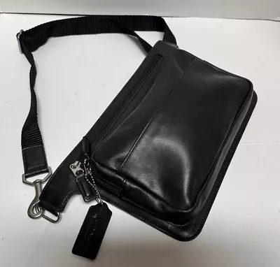 Vintage 90’s Coach LEGACY Black Leather Waist Pack Belt Fanny Bag RARE • $125