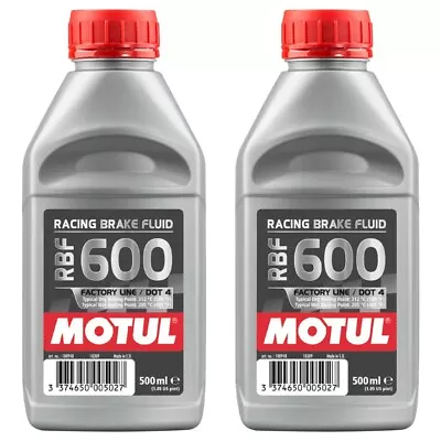 Motul (2) .5L RBF 600 Factory Line Full Synthetic Racing DOT 4 Brake Fluid  • $45.93