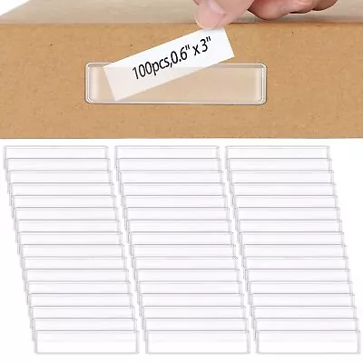 100 Pcs Label Holders Adhesive Label Pockets Mailbox Label Shelf Label Plasti... • $18.48