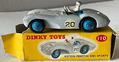 Genuine Dinky Toys 110 Aston Martin Db3.  Grey . Excellent Model In Original Box • $62.17