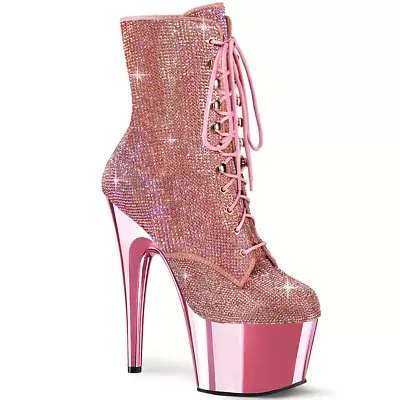 Pleaser Adore-1020CHRS Exotic Pole Dancer Stripper Sexy Pink Platform Boots • $279