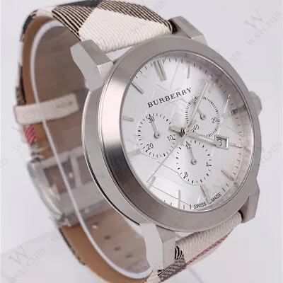 New Burberry BU9357 Nova Chronograph Analog Quartz Leather Strap Men's Watch • $174