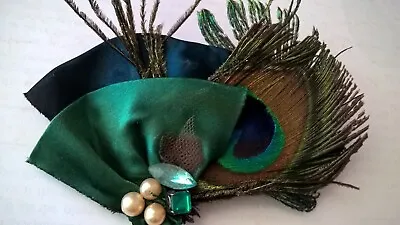 Peacock Feather Statement Hair Clip • $2