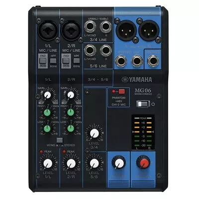 Yamaha MG06 6-Channel Mixing Console 6-Input Live Recording Stereo Mixer • $137.99