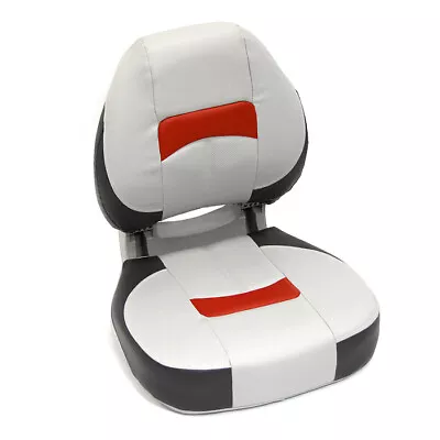 £91.49 • Buy MARINE PRO FOLDING BOAT SEAT - GREY/CHARCOAL/RED (75195GCR) Yacht Fishing Rib
