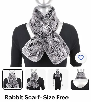 Rabbit Fur Scarf Gray Size Free • $15