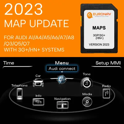 Audi 2023 MMI 3G+ HN+ Navigation Update Sat Nav Map SD Card A1/A4/A5/A6/A7/A8/Q3 • £54.99