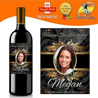 £3.10 • Buy Personalised Photo Wine Bottle Label Birthday Any Occasion Gift