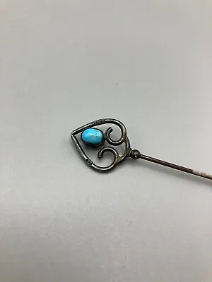 £100 • Buy Antique Charles Horner Sterling Silver Hat Pin With Turquoise Stone 1904