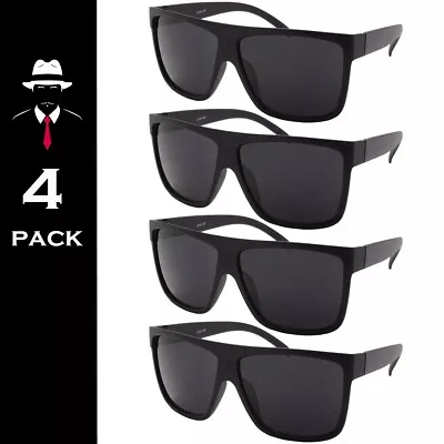 Mens Black Sunglasses OG Style Super Dark Lens 4 Pack Locs Style New Stock • $11.95