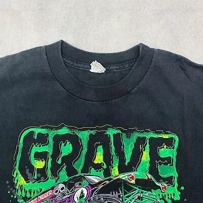 Monster Jam Grave Digger Graphic Tee Thrifted Vintage Style Size M • $17.50