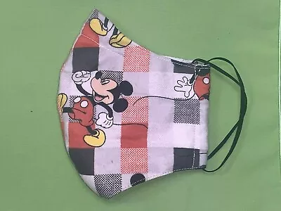 MEDIUM Mickey Mouse Bendable Nose Strip Homemade 100%Cotton Face Mask  • $6.89