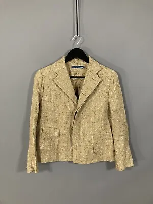 RALPH LAUREN LINEN BLEND Blazer - Size UK10 - Beige - Great Condition - Women’s • £71.99