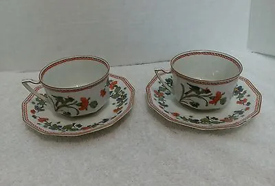 Antique A.Lanternier Limoges 2 Cups And Saucers(12 Sided) • $19.99