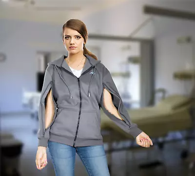 Warm Thick Dialysis Chemotherapy Jacket With Arm Zipper Hemodialysis Sweatshirt • $54.50