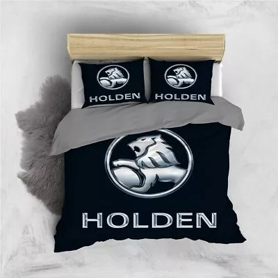 Duvet Doona Quilt Cover Set Single Double Queen King Size Holden Logo Silver • $51.99