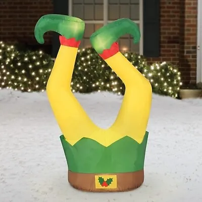 Elf Legs Christmas Airblown Inflatable Holiday Yard Decor Lights Up 3.5 Feet • $31.99