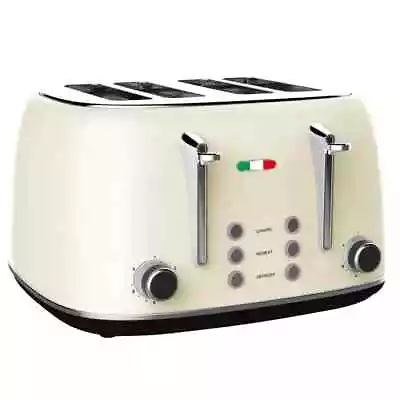 Vintage Electric 4 Slice Toaster CREAM Stainless Steel 1650W Not Delonghi • $109.99