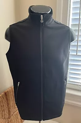LinkSoul Stretch Fleece Lined Golf Full Zip Vest  Mens Small Black* Runs Big • $38.99