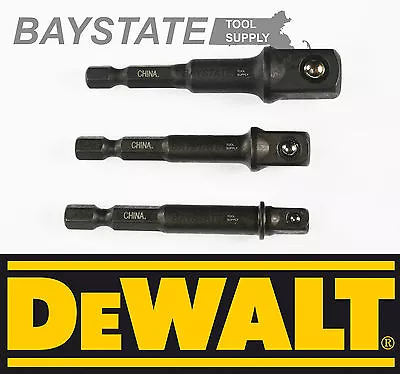 DeWalt Socket Adapter Set Hex Shank To 1/4 3/8 1/2  Impact Driver/Drill Ready • $14.69