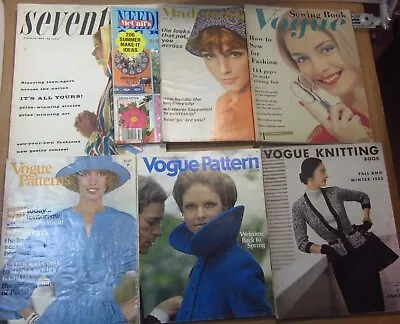 Lot Of 7 Vintage Vogue (and Other)  Patterns/Knitting/Sewing Magazines (1952-77) • $147.50
