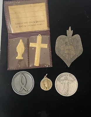 Dashboard Auto Companion  Jesus Sacred Heart  Pocket Coins  Vintage Religious • $12