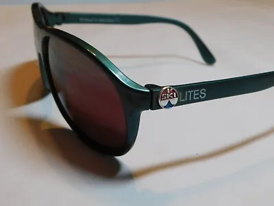 Vtg I Ski Lites Sunglasses Made In Mauritius Green Frames Burgundy Lens • $40